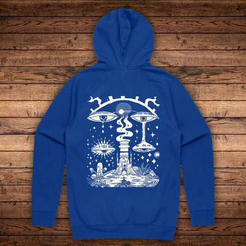 Paradoxical Perspective – Mystical Midweight Hoodie with Kangaroo Pocket and Raglan Sleeves
